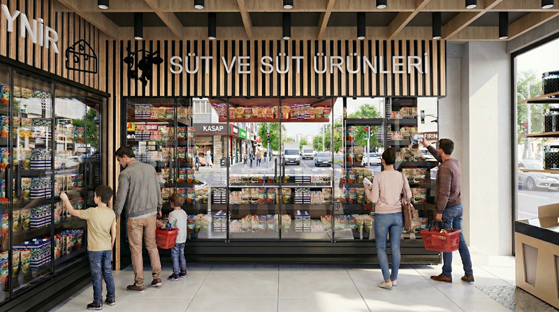 Cafe ve pastane dizaynı — 3D projeler